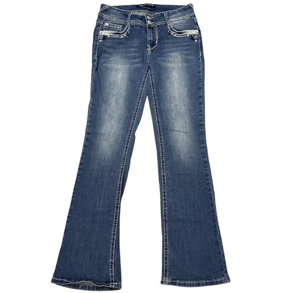 Wallflower Womens Blue Denim Bootcut Jeans Luscious Curvy Fit Mid Rise Size 5 - Picture 1 of 15